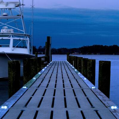 Dockmate Square Solar Dock Lights, 2-Pack, White